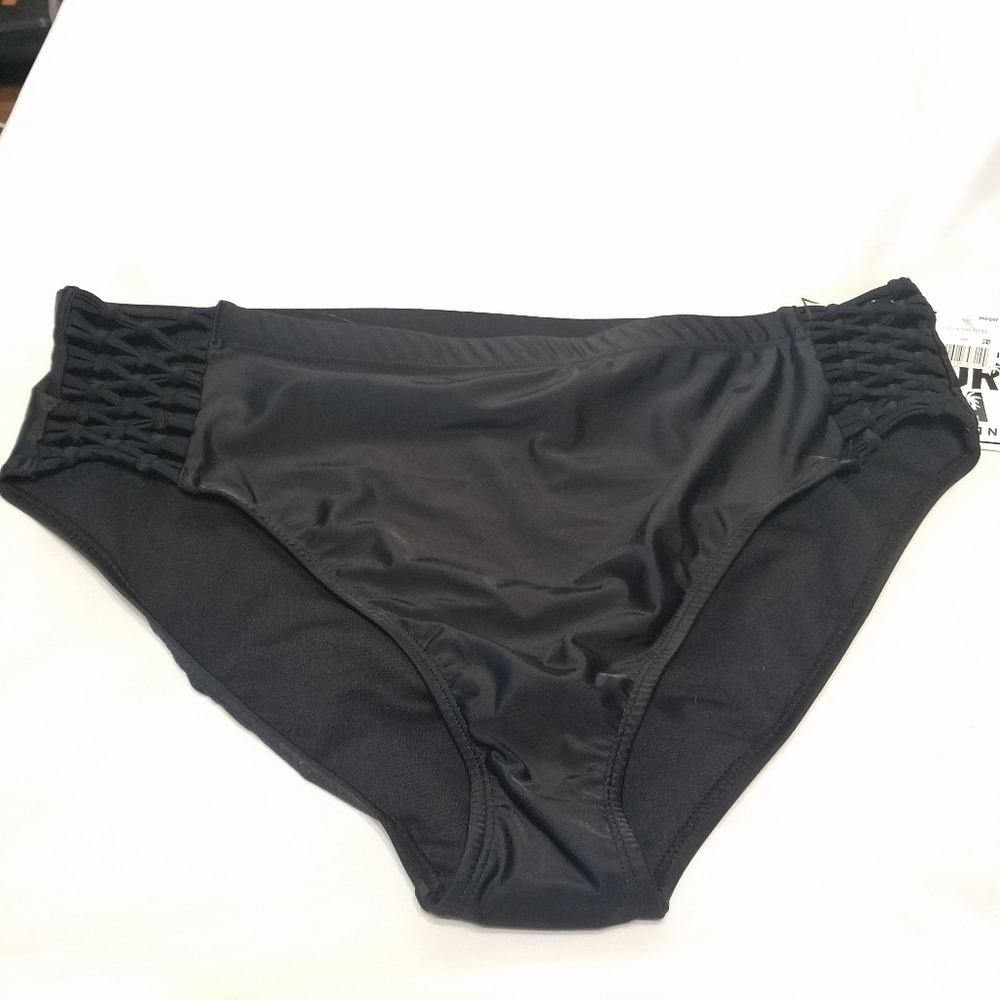 NWT California Sunshine black swim bottoms 1X